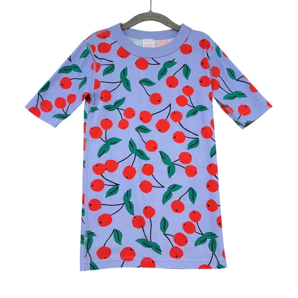 Hanna Andersson Kids Size 10 Organic‎ Cotton Cherry Pajama Top Blue Red 140cm